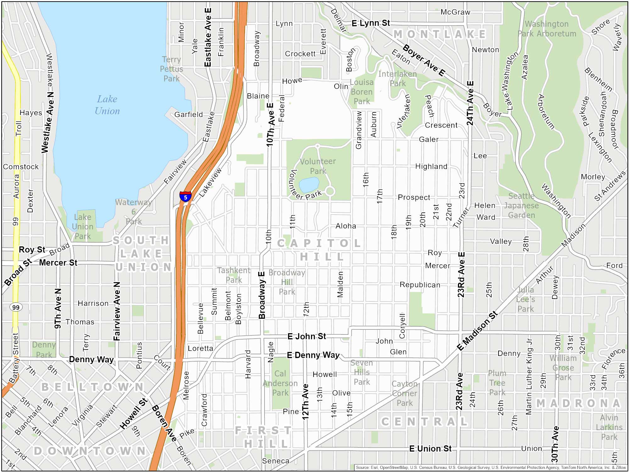 Seattle Capitol Hill Map