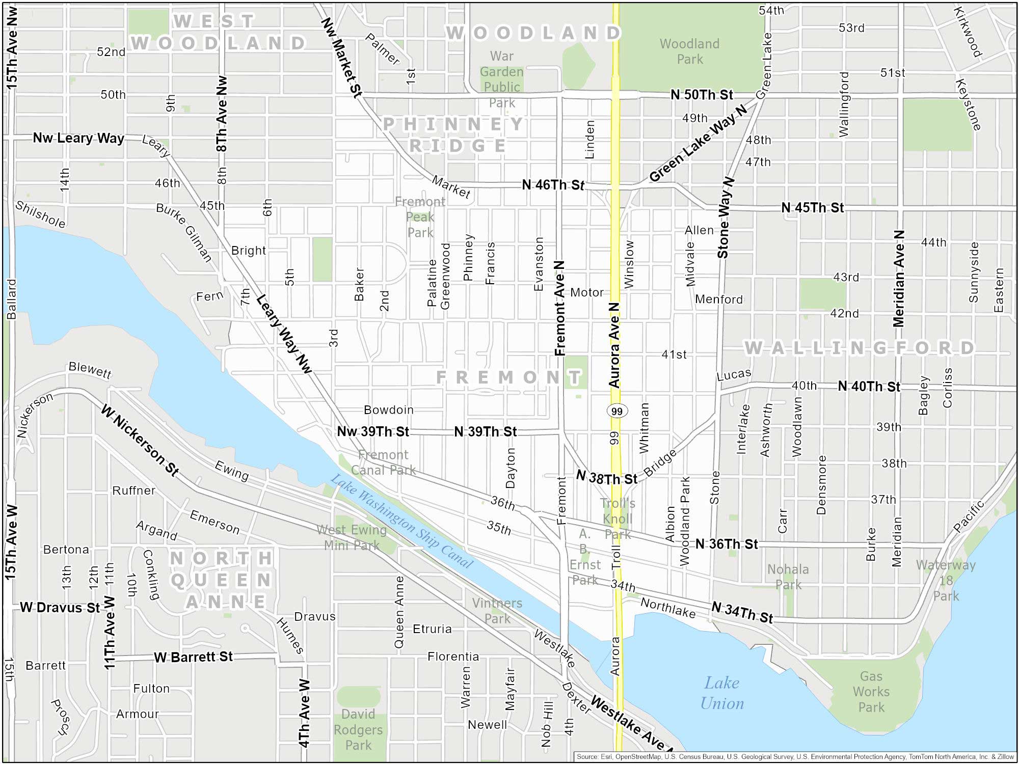 Seattle Fremont Map