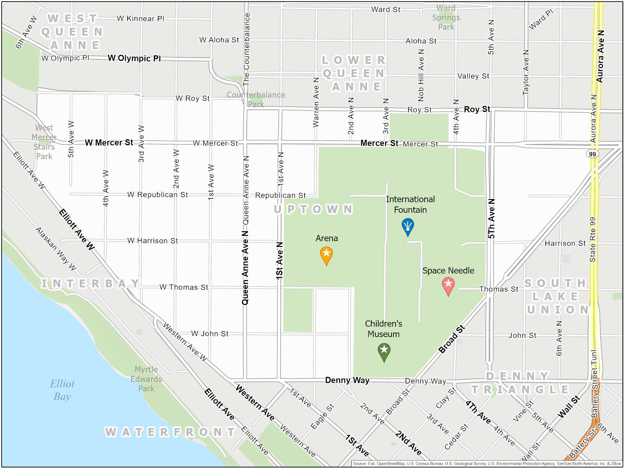 Seattle Uptown Map