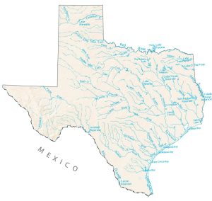 Texas Lakes Rivers Map