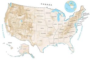 US Hillshade Map