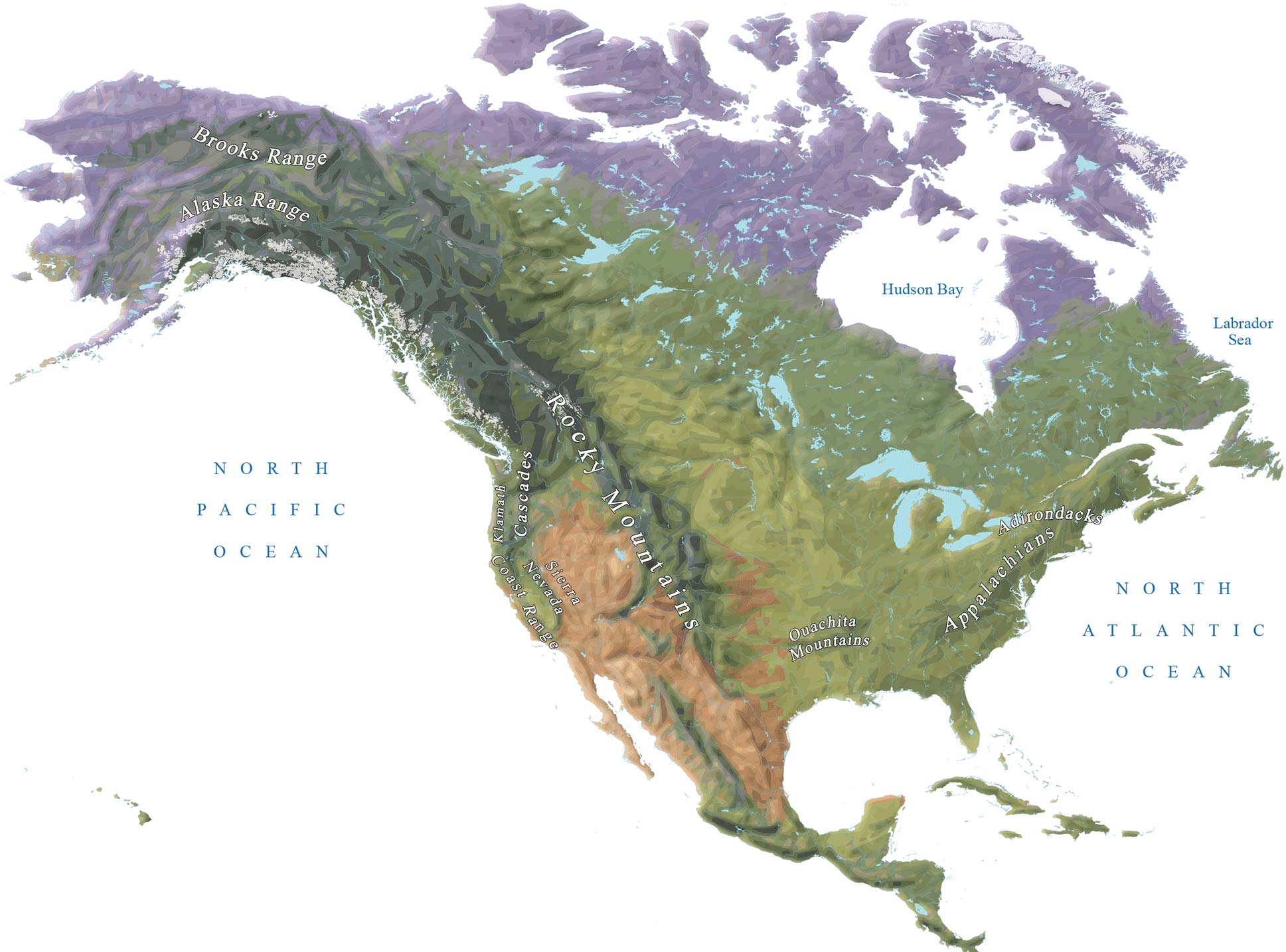 US Mountain Ranges Map