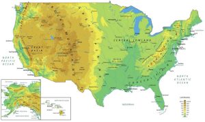 US Physical Map Feature