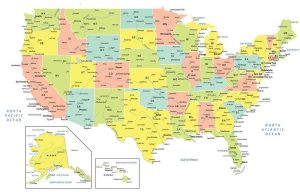 USA Map States Cities Map Feature