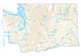 Washington Lakes and Rivers Map